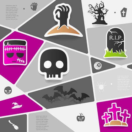 Halloween flat infographicのイラスト素材