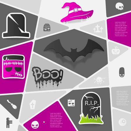 Halloween flat infographicのイラスト素材