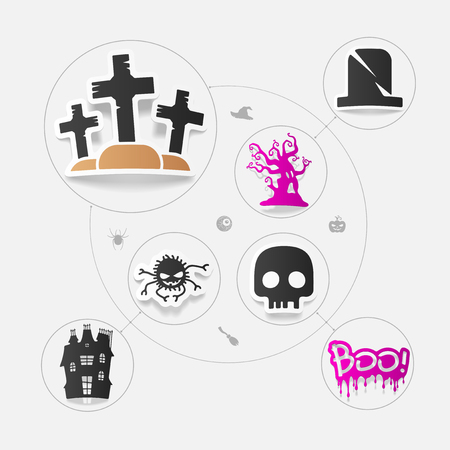 Halloween flat infographicのイラスト素材