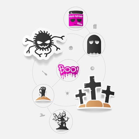 Halloween sticker conceptのイラスト素材