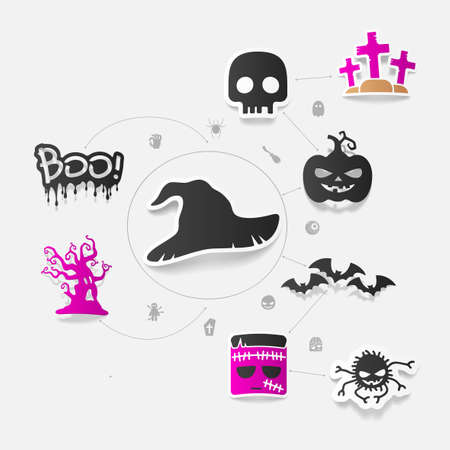 Halloween sticker conceptのイラスト素材