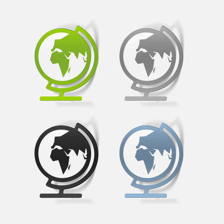 realistic design element: globeのイラスト素材