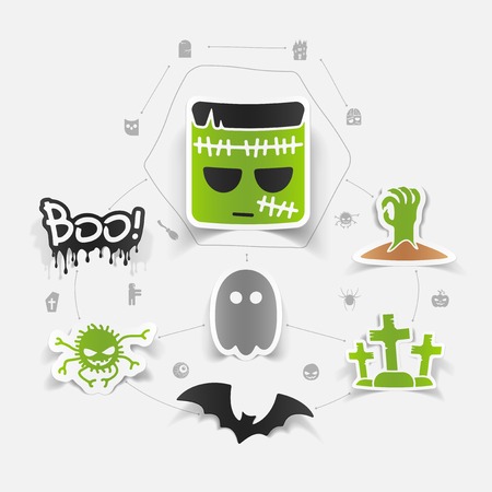 Halloween sticker conceptのイラスト素材