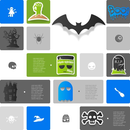 Halloween sticker infographicのイラスト素材