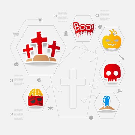 Halloween flat infographicのイラスト素材