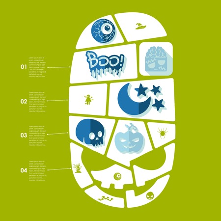 Halloween flat infographicのイラスト素材