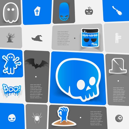 Halloween flat infographicのイラスト素材