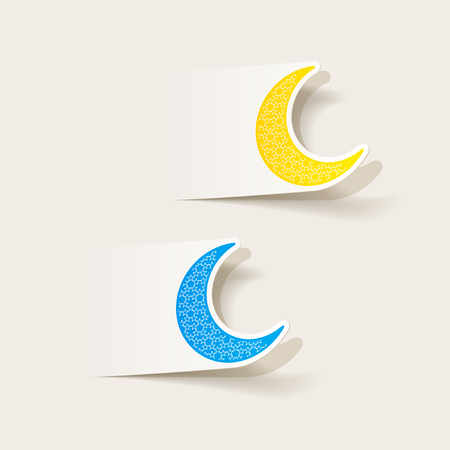 realistic design element: moonのイラスト素材