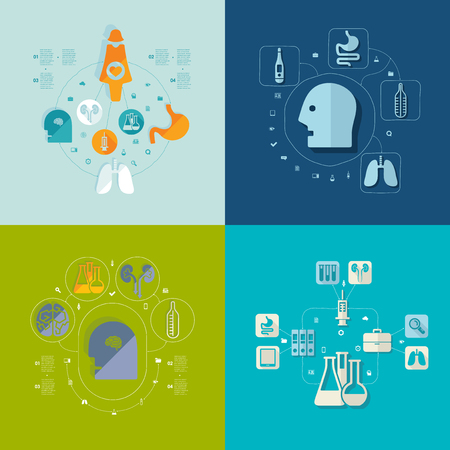 Medical flat infographicのイラスト素材
