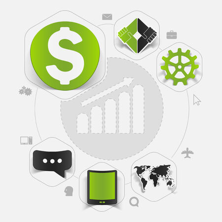 Set of sticker design. High-tech business conceptのイラスト素材