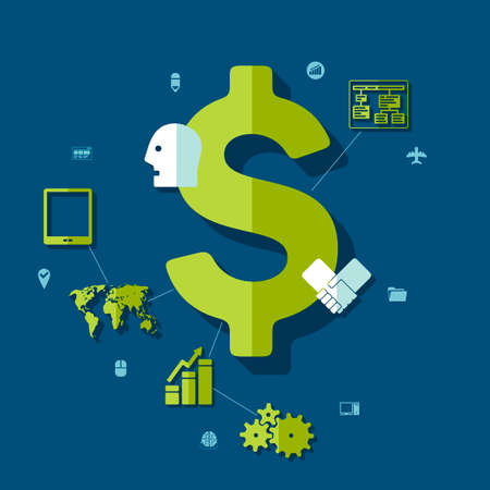 business flat infographicのイラスト素材