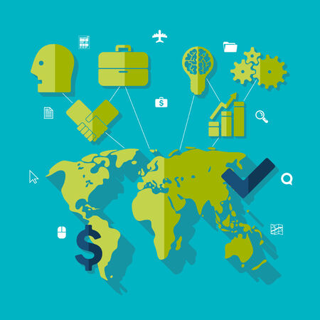 business flat infographicのイラスト素材