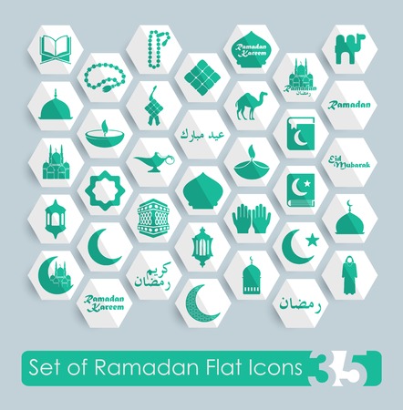 Set of ramadan flat iconsのイラスト素材