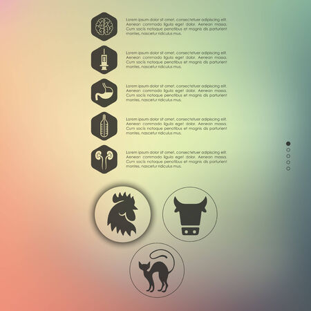 veterinary infographic with unfocused backgroundのイラスト素材