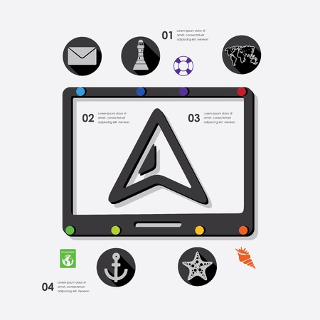 maritime trucking infographicのイラスト素材