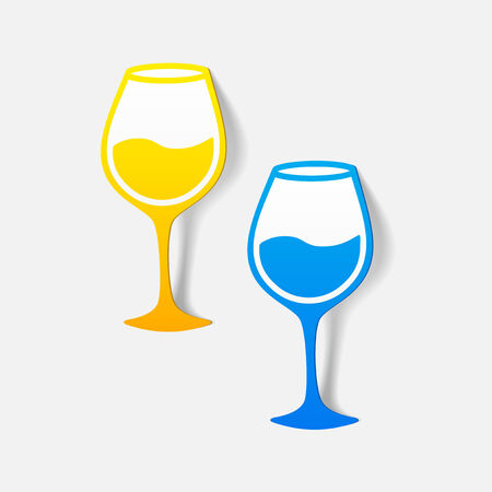 realistic design element: wineglassのイラスト素材