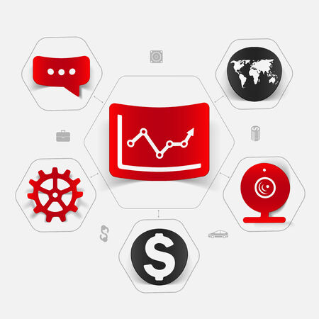 business sticker infographicのイラスト素材