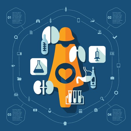 medical flat infographicのイラスト素材