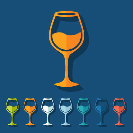 Flat design: wineglassのイラスト素材