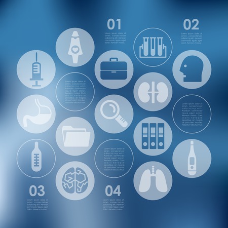 medical infographic with unfocused backgroundのイラスト素材