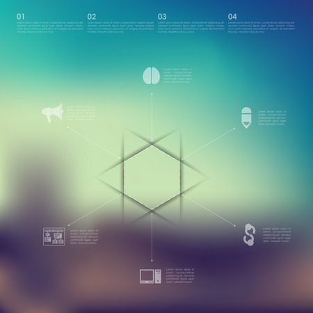 business infographic with unfocused backgroundのイラスト素材