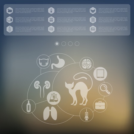 veterinary infographic with unfocused backgroundのイラスト素材