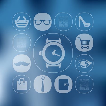 fashion infographic with unfocused backgroundのイラスト素材