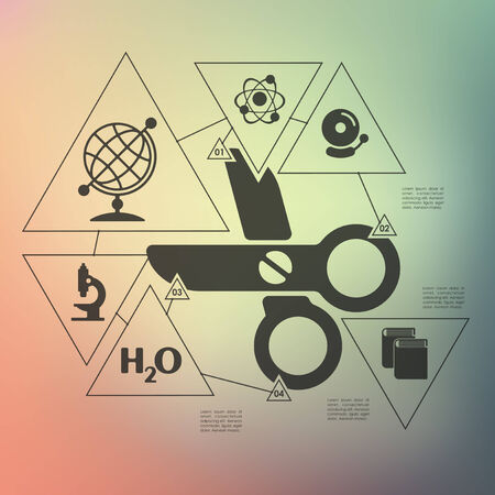 education infographic with unfocused backgroundのイラスト素材