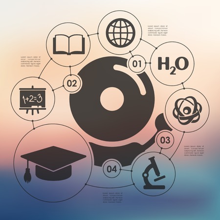 education infographic with unfocused backgroundのイラスト素材