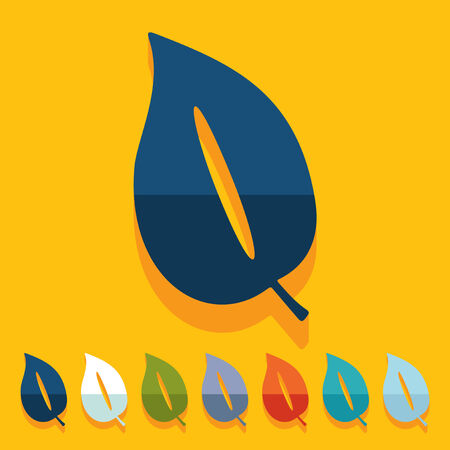 Flat design: leafのイラスト素材