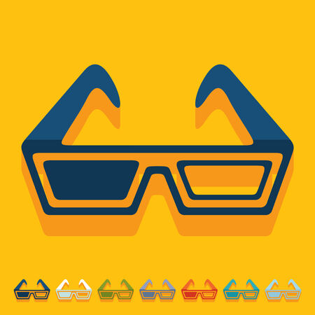 Flat design: 3d glassesのイラスト素材