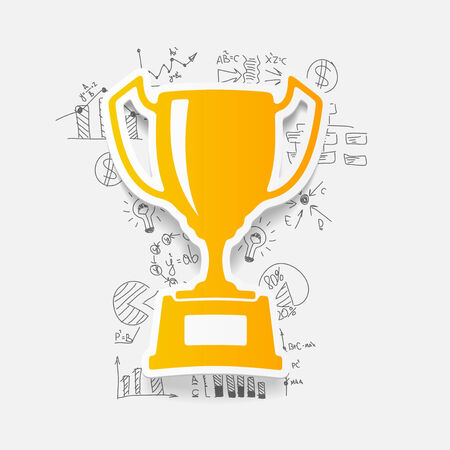 Drawing business formulas: winnerのイラスト素材