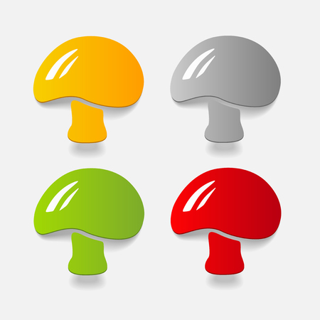 realistic design element: mushroomのイラスト素材