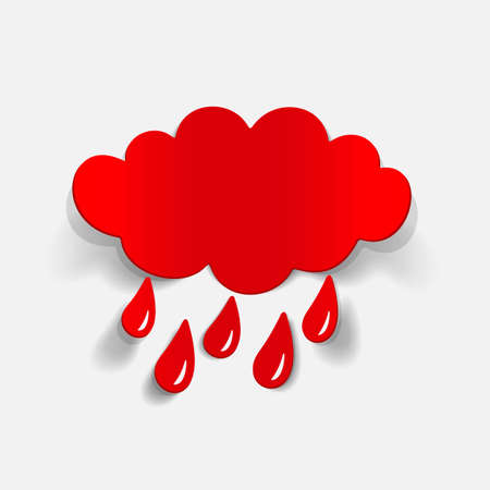 realistic design element: cloud, rainのイラスト素材
