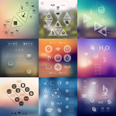 education infographic with unfocused backgroundのイラスト素材