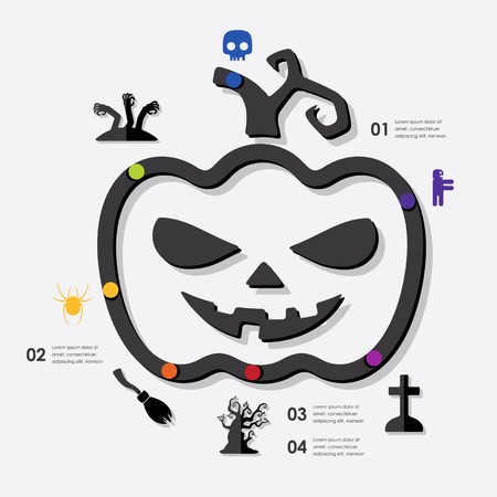 halloween infographicのイラスト素材