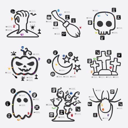 halloween infographicのイラスト素材