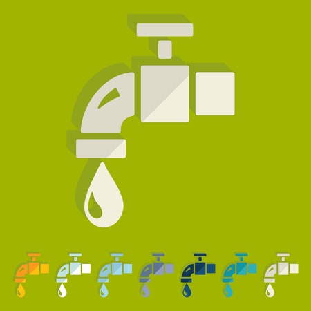 Flat design: water tapのイラスト素材