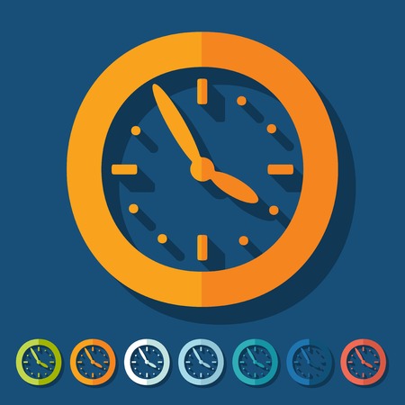Flat design: clockのイラスト素材
