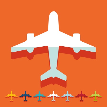 Flat design: planeのイラスト素材
