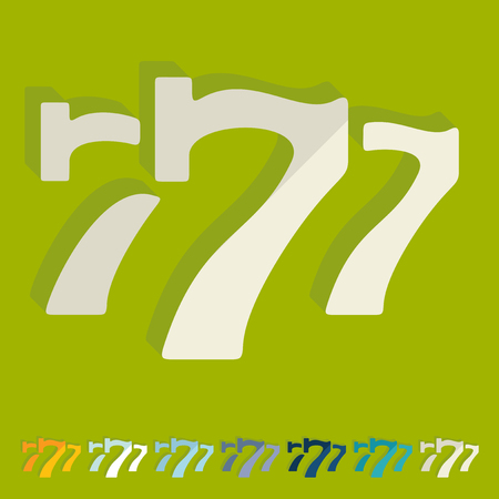 Flat design: three sevenのイラスト素材