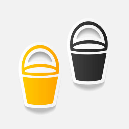 realistic design element: bucketのイラスト素材