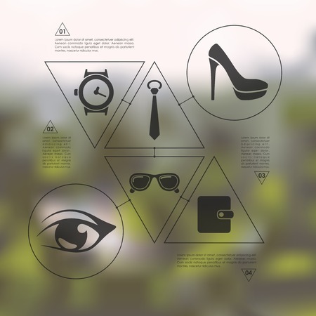 fashion infographic with unfocused backgroundのイラスト素材