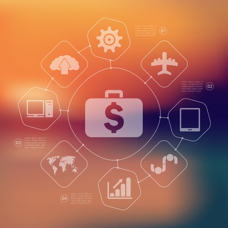 business infographic with unfocused backgroundのイラスト素材