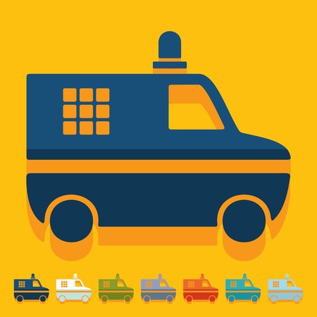 Flat design: police carのイラスト素材