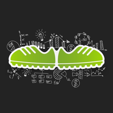 Drawing business formulas: sneakersのイラスト素材