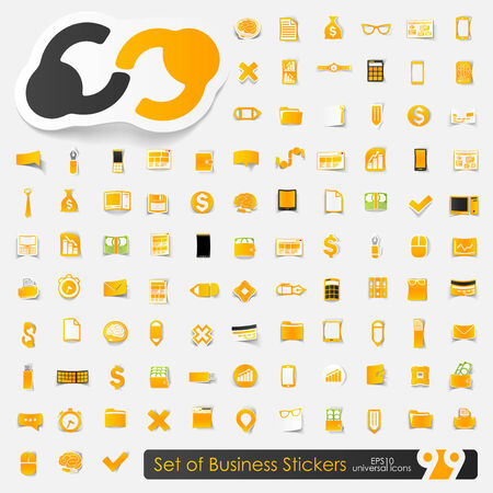 Set of business stickersのイラスト素材