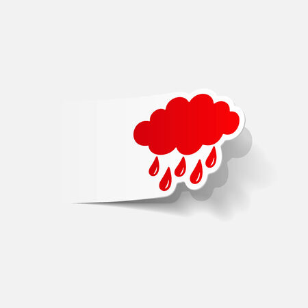 realistic design element: cloud, rainのイラスト素材
