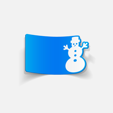 realistic design element: christmas snowmanのイラスト素材