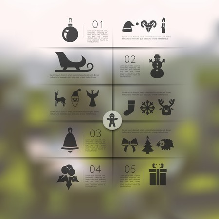 Christmas infographic with unfocused backgroundのイラスト素材